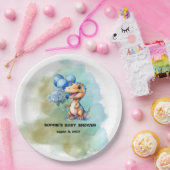 Roar is een Boy T-Rex dinosaurus Baby shower Papieren Bordje (Feest)