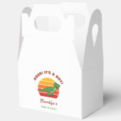 Roar It A Boy Dinosaur Baby shower Retro Sunset Bedankdoosjes (Open)