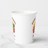 Roar It A Boy Dinosaur Baby shower Retro Sunset Papieren Bekers (Links)