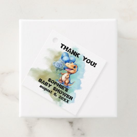 Roar it a boy dinosaurus Dank je Bedankjes Labels (In situ)