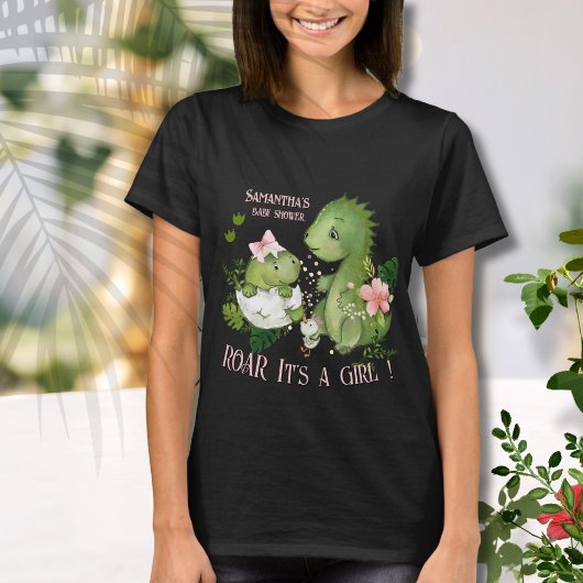 Roar It's a Girl! Baby Shower Mom's T-shirt