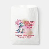 Roar It's A Girl T-Rex Baby Dinosaur Pink Bedankzakje (Voorkant)