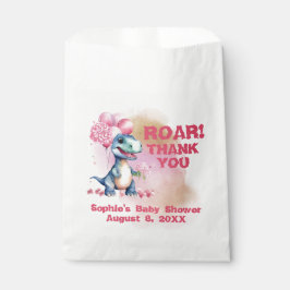 Roar It's A Girl T-Rex Baby Dinosaur Pink Bedankzakje