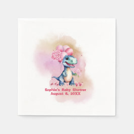 Roar It's A Girl T-Rex Baby Dinosaur Pink Servet