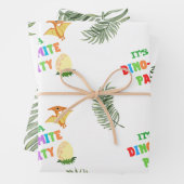 Roar kleur: prachtige dinosaurus verjaardag inpakpapier vel (In situ)