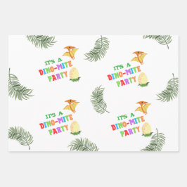 Roar kleur: prachtige dinosaurus verjaardag inpakpapier vel