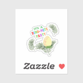 Roar kleur: prachtige dinosaurus verjaardag sticker