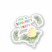 Roar kleur: prachtige dinosaurus verjaardag sticker (Voorkant)