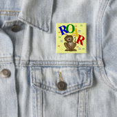 Roar Lion T-shirts en geschenken Vierkante Button 5,1 Cm (In situ)