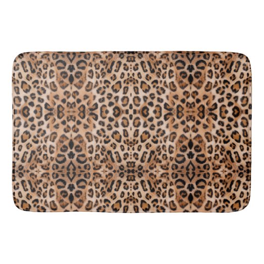 Roar met Stijl: Custom Leopard Print Badmat (Voorkant)