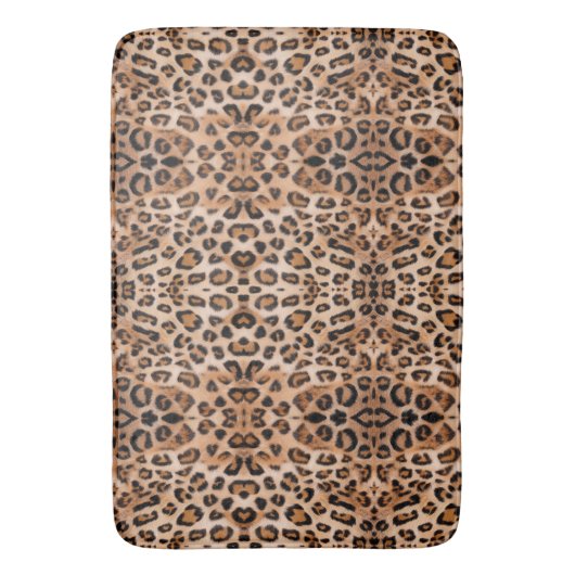 Roar met Stijl: Custom Leopard Print Badmat (Voorkant Verticaal)