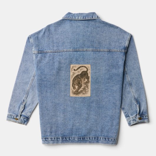 Roar of Power Tiger - Tshirt Denim Jacket (Achterkant)