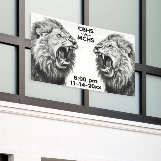 Roar of the Lion Custom Text Images Spandoek (Buitenkant Gebouw)