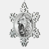 Roar of the Lion  Tin Sneeuwvlok Ornament (Rechts)