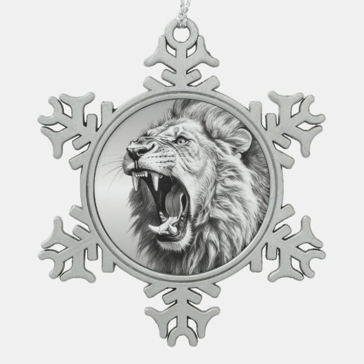 Roar of the Lion  Tin Sneeuwvlok Ornament (Voorkant)