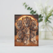 Roar of the Night: Leeuwen in het maanlicht Briefkaart (Staand voorkant)