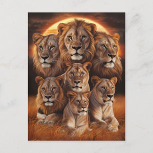 Roar of the Night: Leeuwen in het maanlicht Briefkaart