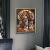 Roar of the Night: Leeuwen in het maanlicht Poster