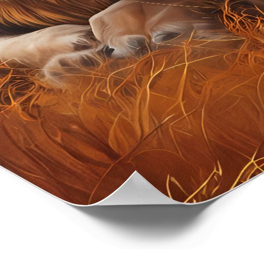 Roar of the Night: Leeuwen in het maanlicht Poster (Hoek)