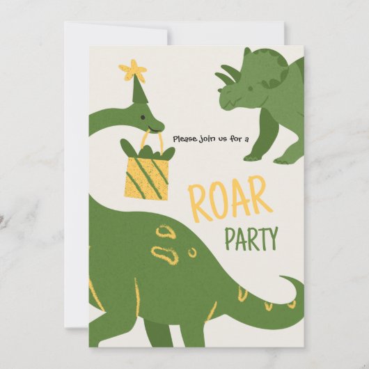 Roar Party Dieren Verjaardag Kaart (Voorkant)