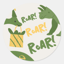 Roar Party Dieren Verjaardag Ronde Sticker