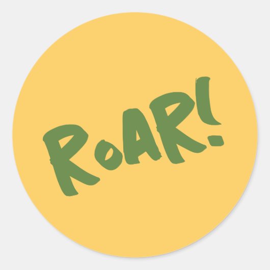 Roar Party Dieren Verjaardag Ronde Sticker (Voorkant)