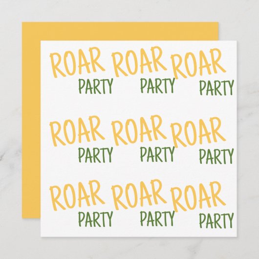 Roar Party Dieren Verjaardag Save The Date (Voorkant / Achterkant)
