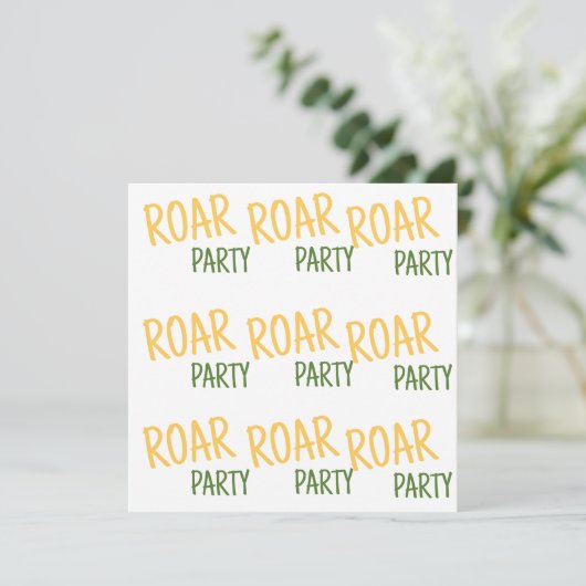 Roar Party Dieren Verjaardag Save The Date (Staand voorkant)