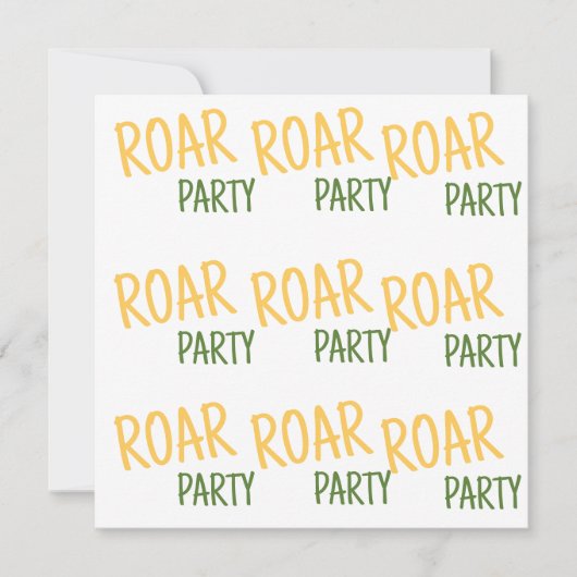 Roar Party Dieren Verjaardag Save The Date (Voorkant)