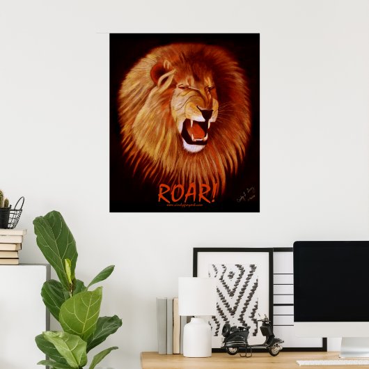 ROAR! poster (de leeuw) (Thuiskantoor)