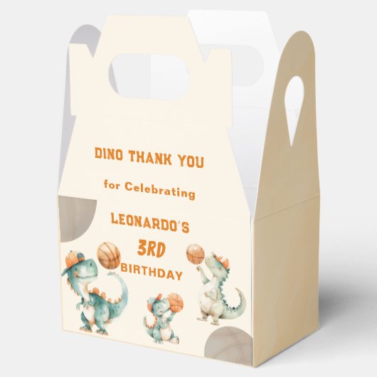 Roar & Score Basketball Dino Boy Birthday Party Bedankdoosjes (Geopend)