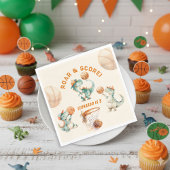 Roar & Score Basketball Dino Boy Birthday Servet