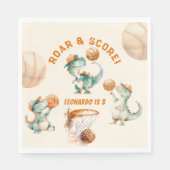 Roar & Score Basketball Dino Boy Birthday Servet (Voorkant)