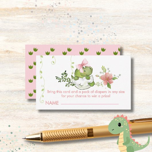 Roar-some Baby shower Luier Raffle Kaart voor Meis