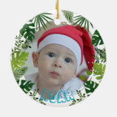 ROAR-some Baby's First Christmas Photo Keramisch Ornament (Achterkant)