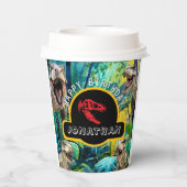 ROAR-some Birthday Bash Paper Cups Papieren Bekers (Achterkant)