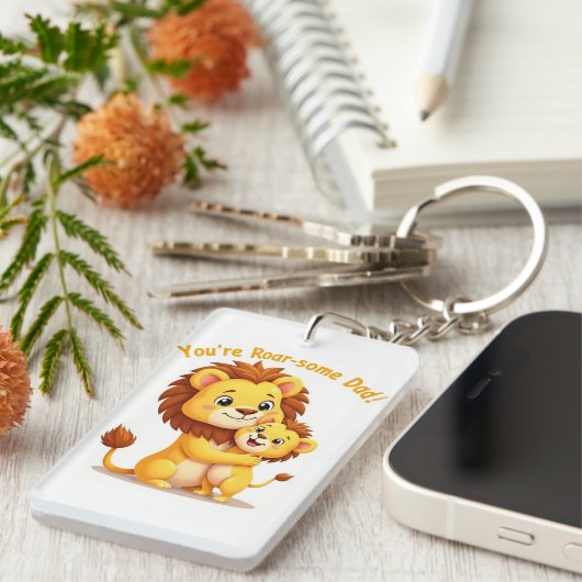 Roar-some Dad Sleutelhanger 🦁 Schattigee Vaderdag (Voorkant Rechts)