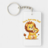 Roar-some Dad Sleutelhanger 🦁 Schattigee Vaderdag (Voorkant)