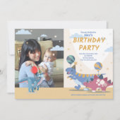 Roar-some Dino Party uitnodigingen: Fun & Easy Scr Kaart (Voorkant)