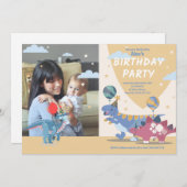 Roar-some Dino Party uitnodigingen: Fun & Easy Scr Kaart (Voorkant / Achterkant)