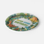 Roar-some Dinosaur Birthday Party Paper Bord (Gekanteld)