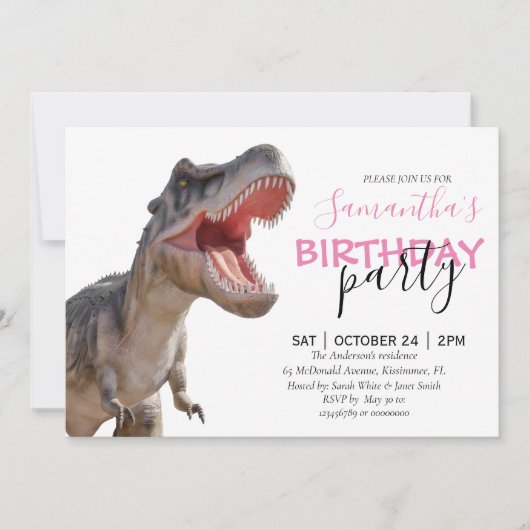 ROAR-some Dinosaur Girl Verjaardagsviering! Aankondiging (Voorkant)