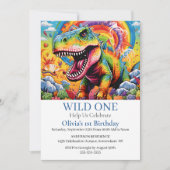 Roar-some Dinosaur Party Uitnodiging (Voorkant)