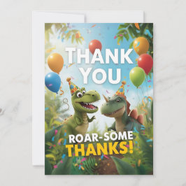 Roar-some Dinosaur Verjaardag Bedankt Card - Kinde
