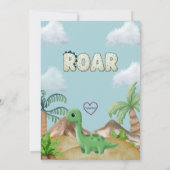 Roar-Some Fun, Dino 1st Birthday Kaart (Achterkant)