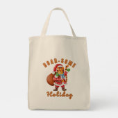 Roar‑some Holiday Tiger Santa – Funny Animal lover Tote Bag (Achterkant)