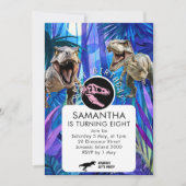 ROAR-some Meiden Dinosaurus Verjaardag Kaart (Voorkant)