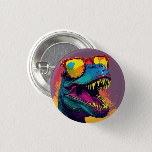 Roar-some verjaardagsfeestje ronde button 3,2 cm (Voorkant /achterkant)