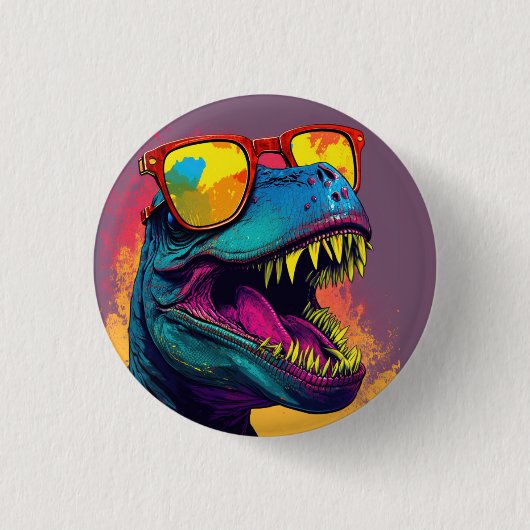 Roar-some verjaardagsfeestje ronde button 3,2 cm (Voorkant)