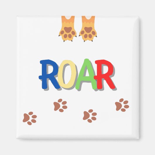 roar square magnet (Voorkant)